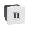 077594 ∙ Legrand Mosaic USB розетка для зарядки двойная, цвет белый