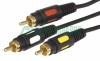 Rexant 17-0212 ∙ Шнур 3 RCA - 3 RCA, длина 1,5 метра, черный (GOLD) REXANT ∙ кратно 10 шт