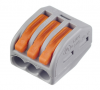 222-413 ∙ Универсальная клемма, 3-проводная, серая (0,08-2,5/4 мм.кв) WAGO 50 шт/уп