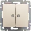 774112 ∙ Legrand Переключатель двухклавишный с подсветкой - Legrand Valena - 10А 250В схема 6/2L безвинтовые зажимы - слонова