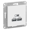 Schneider Electric ATN000133 ∙ Systeme Electric AtlasDesign Бел USB, 5В, 1 порт x 2,1 А, 2 порта х 1,05 А, механизм