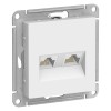 Schneider Electric ATN000185 ∙ Systeme Electric AtlasDesign Бел Розетка двойная компьютерная RJ45+RJ45, кат.5E, механизм