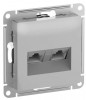 Schneider Electric ATN000188 ∙ Systeme Electric AtlasDesign Белый Розетка двойная комп RJ45+RJ45, кат.6А, механизм