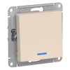 Schneider Electric ATN000213 ∙ Systeme Electric AtlasDesign Беж Выключатель 1-клавишный с подсветкой, сх.1а, 10АХ, механизм