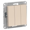 Schneider Electric ATN000231 ∙ Systeme Electric AtlasDesign Беж Выключатель 3-клавишный сх.1+1+1, 10АХ, механизм