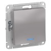 Schneider Electric ATN000313 ∙ Systeme Electric AtlasDesign Алюминий Выключатель 1-клавишный с подсветкой, сх.1а, 10АХ, механизм