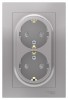 Schneider Electric ATN000326 ∙ Systeme Electric AtlasDesign Алюминий Розетка с/з двойная, со шторками, 16А, в сборе