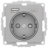 Schneider Electric ATN000332 ∙ Systeme Electric AtlasDesign Алюминий Розетка 16А с USB A+C (5В/2,4А/3 А, 2х5В/1,5А), мех