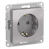 Schneider Electric ATN000345 ∙ Systeme Electric AtlasDesign Алюминий Розетка с/з со шторками, 16А, механизм