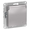 Schneider Electric ATN000346 ∙ Systeme Electric AtlasDesign Алюминий Розетка с/з, со шторками, с крышкой, 16А, в сборе