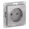 Schneider Electric ATN000349 ∙ Systeme Electric AtlasDesign Алюминий Розетка б/з со шторками, 16А, механизм