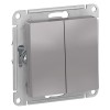 Schneider Electric ATN000351 ∙ Systeme Electric AtlasDesign Алюминий Выключатель 2-клавишный сх.5, 10АХ, механизм