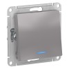 Schneider Electric ATN000363 ∙ Systeme Electric AtlasDesign Алюминий Переключатель 1-клавишный с подсветкой, сх.6а, 10АХ, механизм