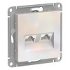 Schneider Electric ATN000485 ∙ Systeme Electric AtlasDesign Жемчуг Розетка двойная компьютерная RJ45+RJ45, кат.5E, механизм