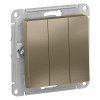 Schneider Electric ATN000531 ∙ Systeme Electric AtlasDesign Шампань Выключатель 3-клавишный сх.1+1+1, 10АХ, механизм