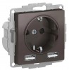 Schneider Electric ATN000630 ∙ Systeme Electric AtlasDesign Мокко SO + USB Розетка A+A, 5В/2,4А, 2х5В/1,2А, механизм