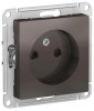 Schneider Electric ATN000649 ∙ Systeme Electric AtlasDesign Мокко Розетка б/з со шторками, 16А, механизм