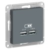 Schneider Electric ATN000733 ∙ Systeme Electric AtlasDesign Грифель USB, 5В, 1 порт x 2,1 А, 2 порта х 1,05 А, механизм