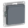 Schneider Electric ATN000746 ∙ Systeme Electric AtlasDesign Грифель Розетка с/з, со шторками, с крышкой, 16А