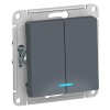 Schneider Electric ATN000753 ∙ Systeme Electric AtlasDesign Грифель Выключатель 2-клавишный с подсветкой, сх.5а, 10АХ, механизм