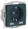 Schneider Electric ATN000830 ∙ Systeme Electric AtlasDesign Изумруд SO + USB Розетка A+A, 5В/2,4 А, 2х5В/1,2 А, механизм