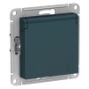 Schneider Electric ATN000846 ∙ Systeme Electric AtlasDesign Изумруд Розетка с/з, со шторками, с крышкой, 16А, механизм