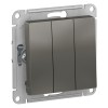 Schneider Electric ATN000931 ∙ Systeme Electric AtlasDesign Сталь Выключатель 3-клавишный сх.1+1+1, 10АХ, механизм