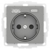 Schneider Electric ATN000932 ∙ Systeme Electric AtlasDesign Сталь Розетка 16А с USB A+C (5В/2,4А/3 А, 2х5В/1,5А), мех