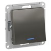 Schneider Electric ATN000963 ∙ Systeme Electric AtlasDesign Сталь Переключатель 1-клавишный с подсветкой, сх.6а, 10АХ, механизм