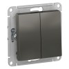 Schneider Electric ATN000965 ∙ Systeme Electric AtlasDesign Сталь Переключатель 2-клавишный сх.6, 10АХ, механизм