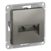 Schneider Electric ATN000985 ∙ Systeme Electric AtlasDesign Сталь Розетка двойная компьютерная RJ45+RJ45, кат.5E, механизм