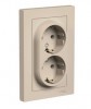ATN001224 ∙ Systeme Electric AtlasDesign Песочный Розетка двойная с/з, 16А, в сборе