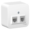 Schneider Electric BLNIA045111 ∙ Systeme Electric Blanca наруж Бел Розетка 2-ая ТЛФ/комп, RJ45+RJ11, кат.5E, изолир. пластина