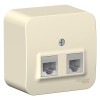 Schneider Electric BLNIA045112 ∙ Systeme Electric Blanca наруж Молочная Розетка 2-ая ТЛФ/комп, RJ45+RJ11, кат.5E, изолир. пластина