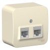 Schneider Electric BLNIA045452 ∙ Systeme Electric Blanca наруж Молочная Розетка 2-ая компьютерная RJ45, кат.5E, изолир. пластина