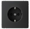 GAL001045S - Systeme Electric ArtGallery Карбон Розетка с заземлением со шторками, 16А, механизм, быстрозажим. клем.