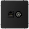 GAL001089 - Systeme Electric ArtGallery Карбон Розетка ТВ+компьютерная TV+RJ45