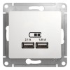 Schneider Electric GSL000133 ∙ Systeme Electric Glossa Бел Розетка USB 5В/2,1А, 2х5В/1,05А