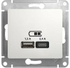 GSL000139 ∙ Systeme Electric Glossa Бел Розетка USB A+С, 5В/2,4А, 2х5В/1,2А