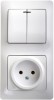 GSL000173 ∙ Systeme Electric Glossa Бел Блок: розетка и 2-кл. выключатель с подсветкой