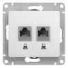 Schneider Electric GSL000185KK ∙ Systeme Electric Glossa Бел Розетка 2-ая компьютерная RJ45+RJ45, кат.5E