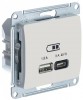 GSL000229 ∙ Systeme Electric Glossa Беж USB Розетка A + тип-C 45W высокоскор.заряд. QC, PD, мех.