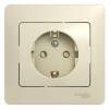 Schneider Electric GSL000244 ∙ Systeme Electric Glossa Беж Розетка с/з со шторками (в сборе с рамкой)