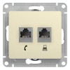 Schneider Electric GSL000285 ∙ Systeme Electric Glossa Беж Розетка 2-я RJ11+RJ45, кат.5E