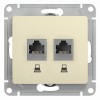 Schneider Electric GSL000285KK ∙ Systeme Electric Glossa Беж Розетка 2-ая компьютерная RJ45+RJ45, кат.5E