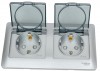 GSL000347 ∙ Systeme Electric Glossa Алюминий Розетка 2-ая с/з, со шторками, в сборе, IP44