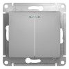 Schneider Electric GSL000353 ∙ Systeme Electric Glossa Алюминий Выключатель 2-клавишный с подсветкой, сх.5а, 10АХ