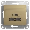 Schneider Electric GSL000433 ∙ Systeme Electric Glossa Титан Розетка USB 5В/2,1А, 2х5В/1,05А