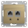 Schneider Electric GSL000485KK ∙ Systeme Electric Glossa Титан Розетка 2-ая компьютерная RJ45+RJ45, кат.5E