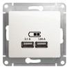 Schneider Electric GSL000633 ∙ Systeme Electric Glossa Перламутр Розетка USB 5В/2,1А, 2х5В/1,05А